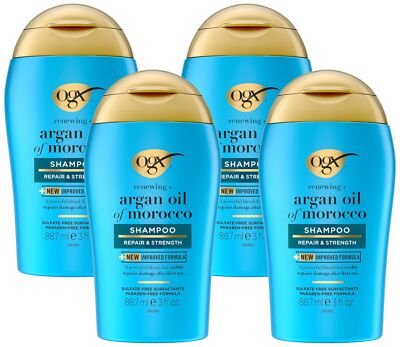 OGX Renewing + Argan Oil of Morocco Shampoo, 3 Ounce Trial Size (Pack of 4)