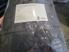 2 West Elm Sheer European Flax Linen Curtains drapes panels iron gate 48 84 New
