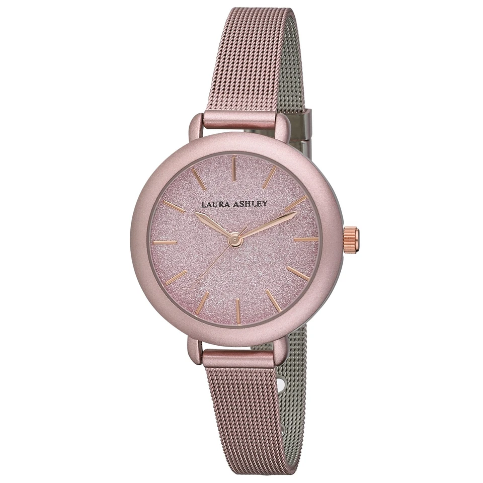 Reloj Laura Ashley para mujer con esfera brillante y malla en aerosol (LA31069) Foto 2 de 4