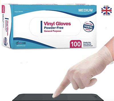 100er Pack Vinyl Einweghandschuhe puderfrei latexfrei - Lebensmittel Medizin Mehrzweck