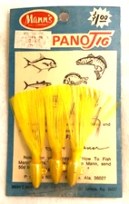 Vintage Fishing Lures Pompano Jig Mann's Bait Company Eufaula AL NOS NIP Yellow