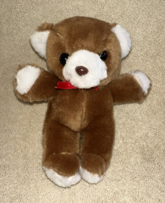 VINTAGE EMBRACE TEDDY BEAR BROWN & WHITE 1987 PLUSH 6” Small STUFFED ...
