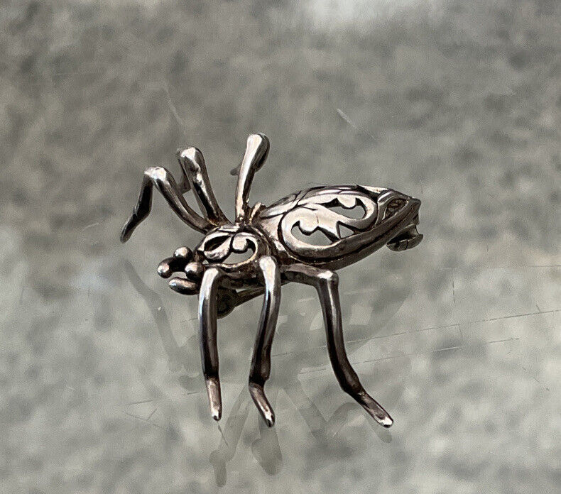 Vintage Hallmarked Sterling Silver Beetle Bug Bro… - image 2