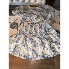 Intermix Floral Print Two-Piece Set Smocked Ruffle Mini Dress XL