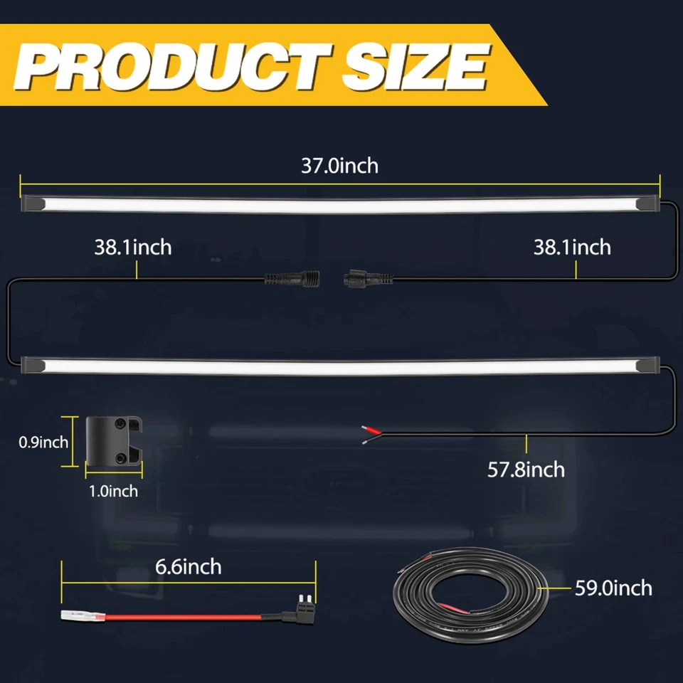 For Ford Super Duty F-250 LED Grill Accent Lights Bar Kit(2017-2022) USA - Image 2 of 4