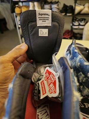 Size 11 - VANS Supreme x Sk8-Hi Blue Hole Punch Denim 192824890711