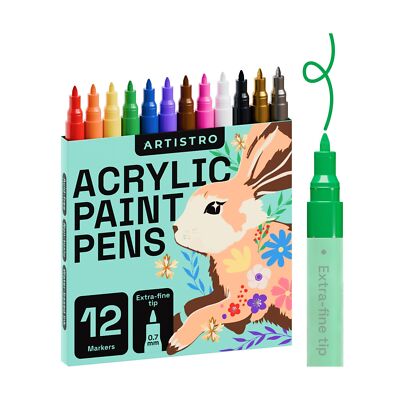 ARTISTRO 12 Acrylic Paint Pens, Art Set Acrylic Paint Markers, Fabric Markers...