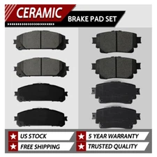 Front Rear Ceramic Disc Brake Pads For 2020-2023 Toyota Highlander
