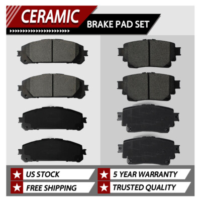 Front Rear Ceramic Disc Brake Pads For 2020-2023 Toyota Highlander