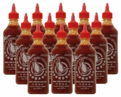 [12x455ml] FLYING GOOSE Sriracha sehr scharfe Chillisauce SUPERSCHARF KV
