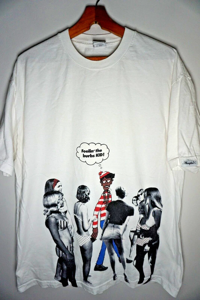 Camiseta Akomplic Wheres Waldo XL Para Hombres Camiseta Rap Hip Hop Y2K Ropa de Calle Foto 2 de 4