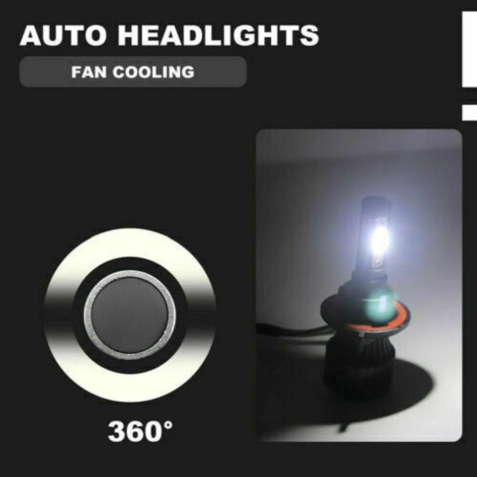 4Lados H13 9008 LED Faros Bombillas Alta/Baja Haz 6500K Para Ford F-150 F-250 F-350 Foto 2 de 4