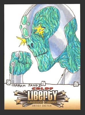 2011 Cryptozoic CBLDF Liberty Artist Sketch Card TERRAN SANDZ by Chip Skelton