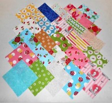 50 5 Inch Riley Blake Sew Cherry 2/ Quilting Squares/2 of Each Print