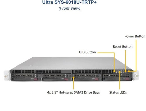 Supermicro 6018U-TRTP+ X10DRU-i+ 2x Xeon E5-2630v4 2.2GHZ 16GB SAS3 1U Server - Photo 2/4