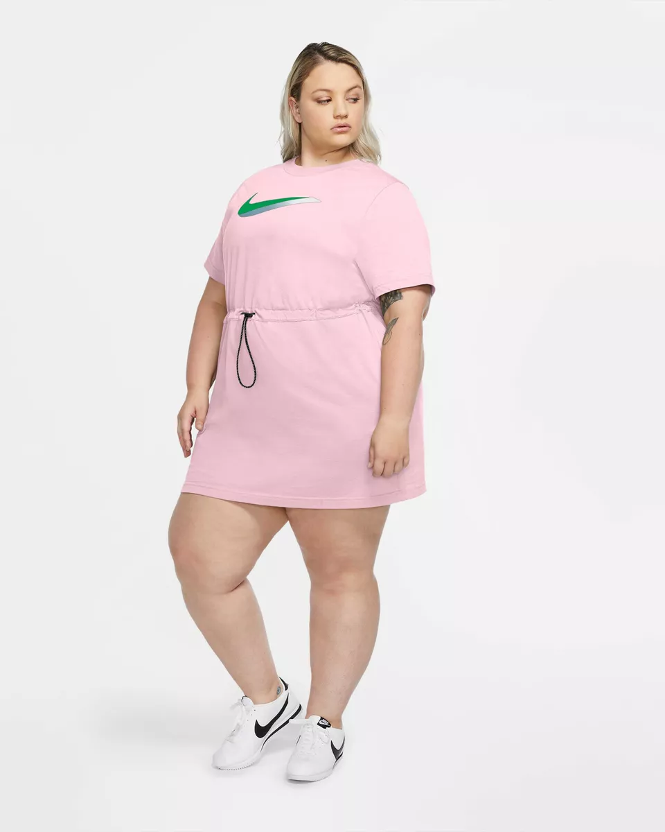 Nike Plus Size Drawstring-Waist Logo Icon Clash Dress - 2X, Pink #7810