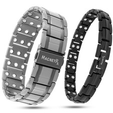 MagnetRX Ultra Strength Magnetic Bracelets for Men and Women His and Hers Set