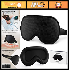 3D Contoured Sleep Eye Mask - 100 Light Blocking, Adjustable Strap, Soft  Brea