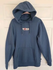 Vans Delicious Embroidered Front Logo  Pouch Hoodie in Vans Teal Size S