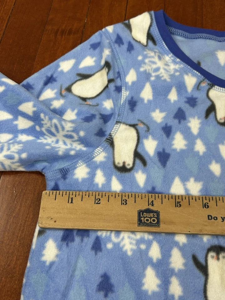 Оттенок женщин большой длинным рукавом сна рубашка пижамы синий флис пингвины новый - Изображение 4 из 4