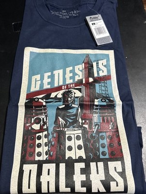 2018 Dr Who & Genesis Of The Dales Officially Licensed Graphic Navy T Shirt L