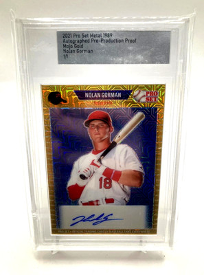 Nolan Gorman Autograph 1/1 Rookie GOLD 2021 Leaf Pro Set Proof Baseball Auto RC