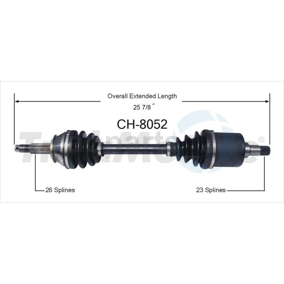 2 Front TrakMotive CV Axle Joint Shaft For Chrysler E Class 2.2L 1984 - Image 2 of 2
