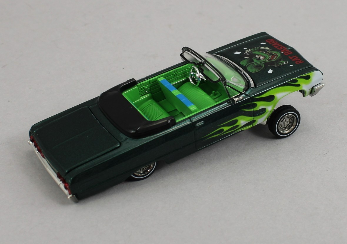 1:64 *FINE WORKS 64* RAT FINK Green w/Flames Chevrolet IMPALA