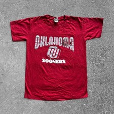 Vintage Nutmeg Oklahoma Sooners T Shirt Mens XL Red Single Stitch Made in USA