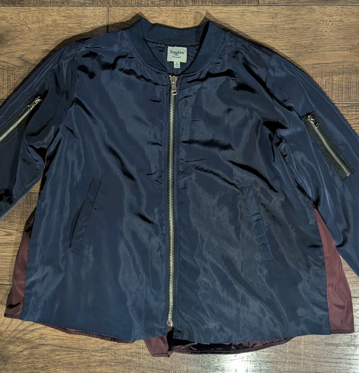 Hayden LA Navy Blue Softshell Jacket Burgundy Bac… - image 2
