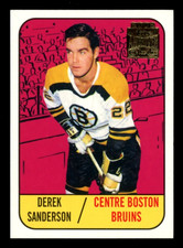 1967-68 Topps NHL Hockey #33 Derek Sanderson RC MINT Bruins Rookie 2002 REPRINT