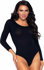 Women'S Opaque Long Sleeve Bodysuit DIY Costume Piece