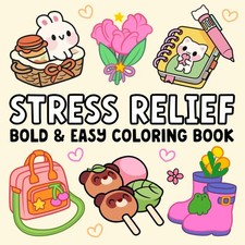 Bold and Easy Coloring Book: Stress Relief Designs to Color with Cute Animals, O