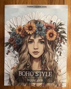 Boho Style Hippie Girls-Fashion Coloring Book For Adults: Beautiful Cute Girls W