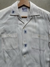 Vintage Puritan 50s Sportswear Loop Collar Shirt Lion Embroidered Gab Rayon