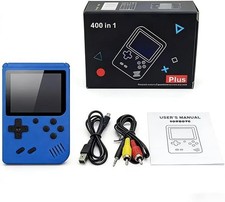 Mini Retro Handheld Games Console, Built-in 400 Video Games, Blue