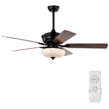 Topbuy 52" Ceiling Fan with 3 Wind Speeds 5 Reversible Blades & Remote Control