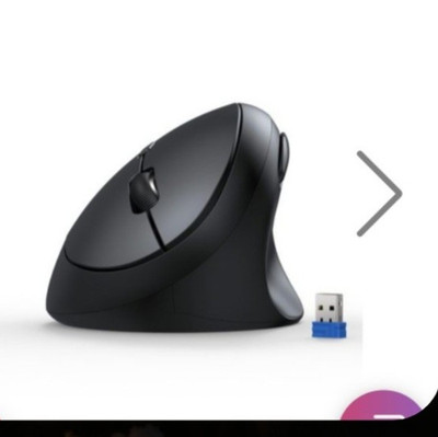 TeckNet Ergonomic Vertical Wireless Mouse, 4800 DPI, 5 Buttons, Black