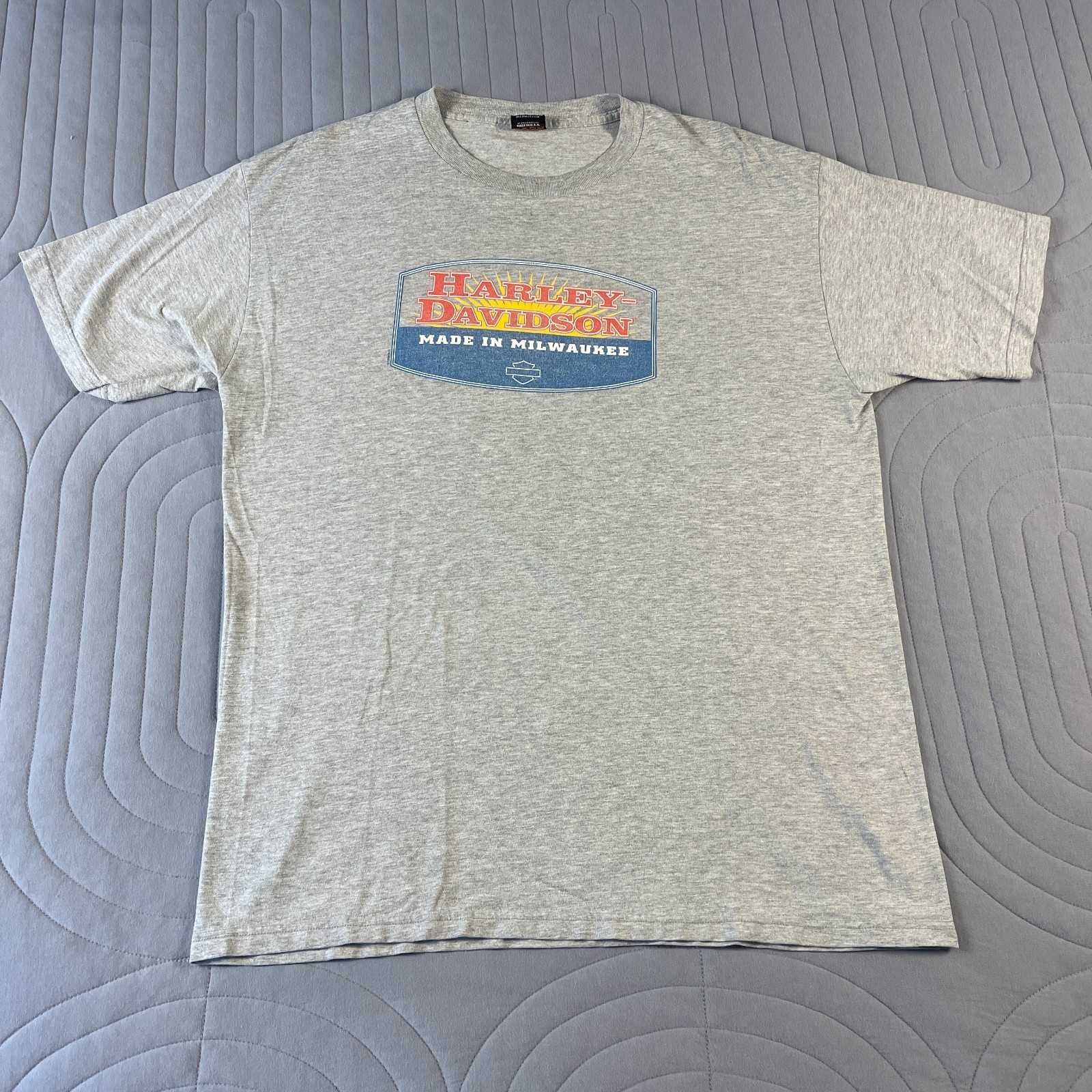 Vintage Harley Davidson Mens T Shirt XL Gray Milwaukee Made Sioux Falls SD Biker