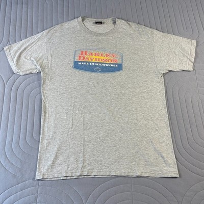 Vintage Harley Davidson Mens T Shirt XL Gray Milwaukee Made Sioux Falls SD Biker
