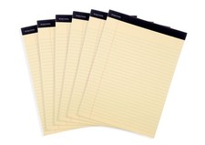 Legal Pads -  BASIC CANARY 6pk, 8.5in x 11in, WIDE RULED 