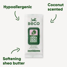 Beco Dog wipes infused with coconut oil shea butter aloe vera. 80pack - 2 Pack