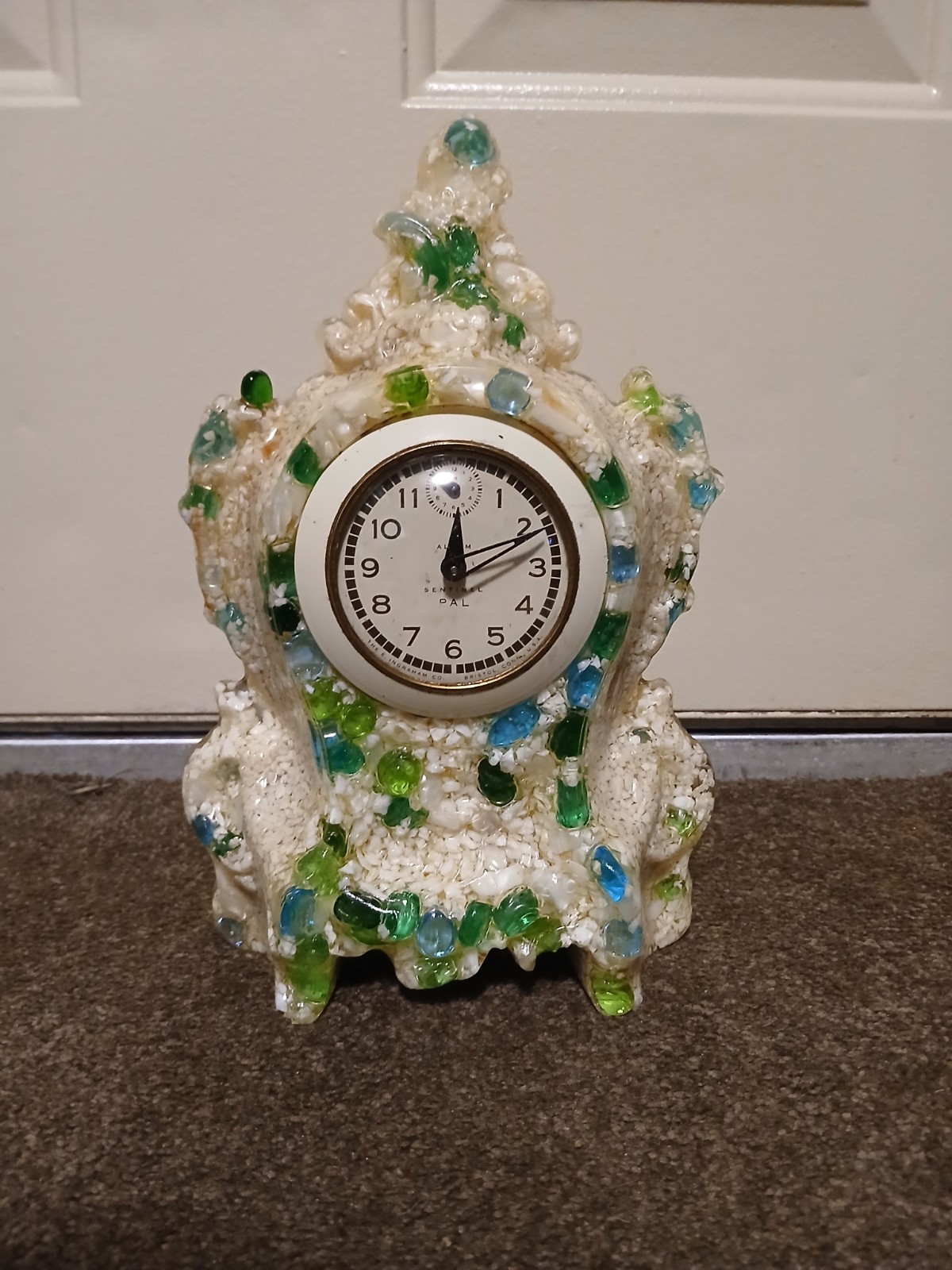 Antique Ingraham Co Sentinel Pal Alarm Mantle Clock Multi Co