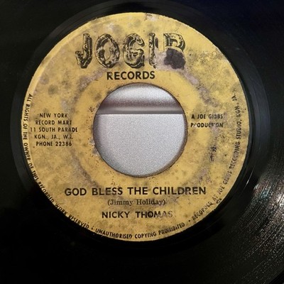 Nicky Thomas - God Bless The Children 7  Vinyl Jogib Records Roots Reggae JA