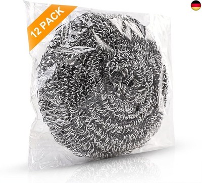 12er-Packung Verbesserte Stahlwolle Wäscher - hohe Qualität Edelstahl S