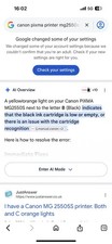 Canon Pixma MG2550S Printer No Ink Has Yellow Light That’s Means No Ink