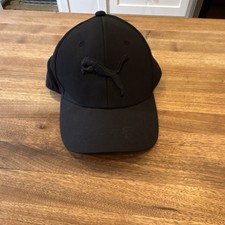 PUMA Black Flexible Baseball Cap S/M Men's Solid Sports Casual Hat