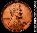 1937-S Lincoln Wheat Cent - Red Choice Gem Brilliant Unc  Lustrous  #G7896