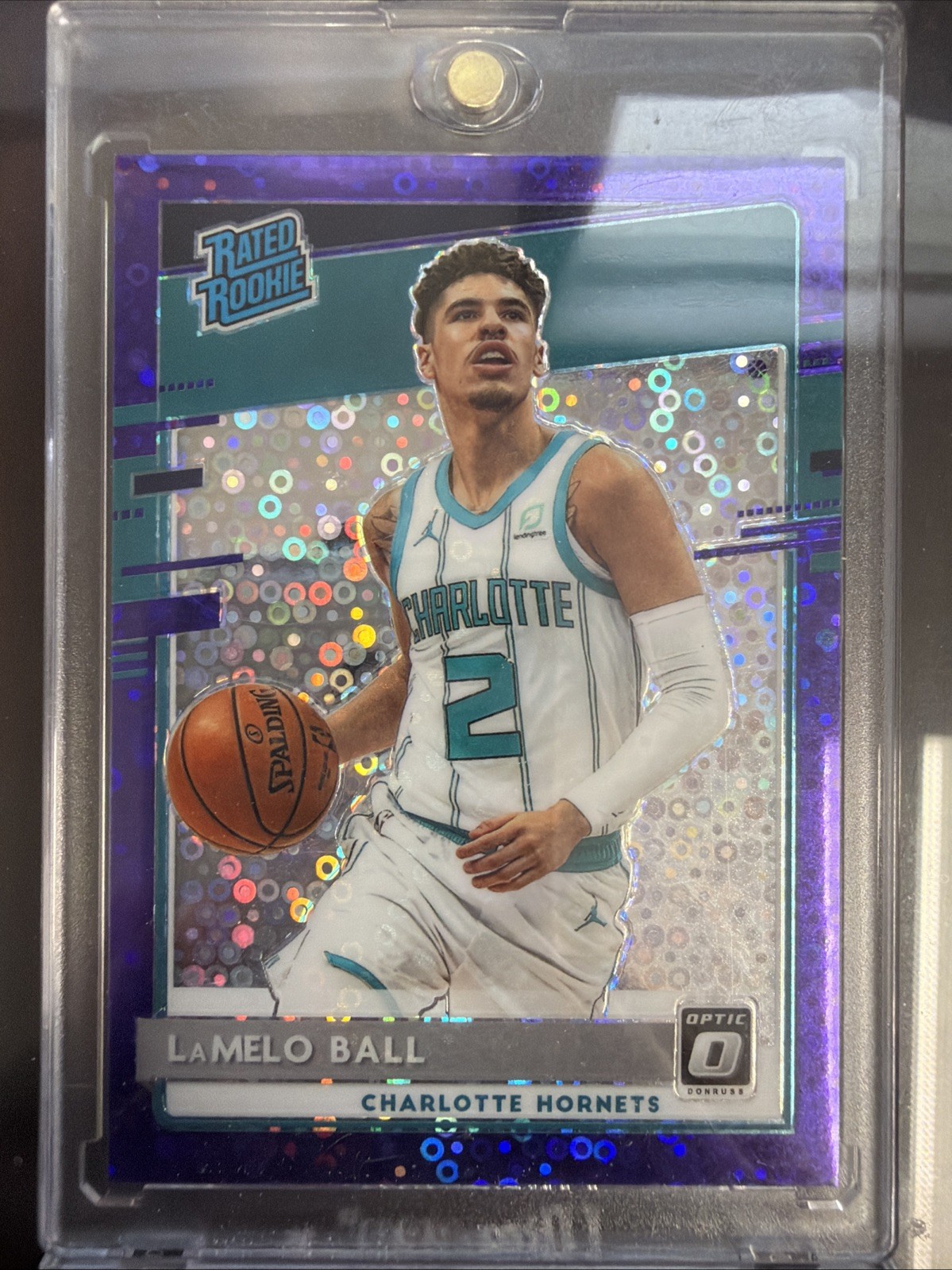 2020-21 Donruss Optic - Rated Rookie LaMelo Ball #153 Purple Fast Break /95 (RC)