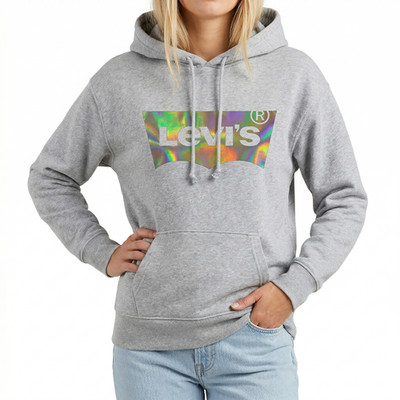 Levis Pullover Pulli Sweatshirt Hoodie Oberteil Kapuze grau silber (9103)